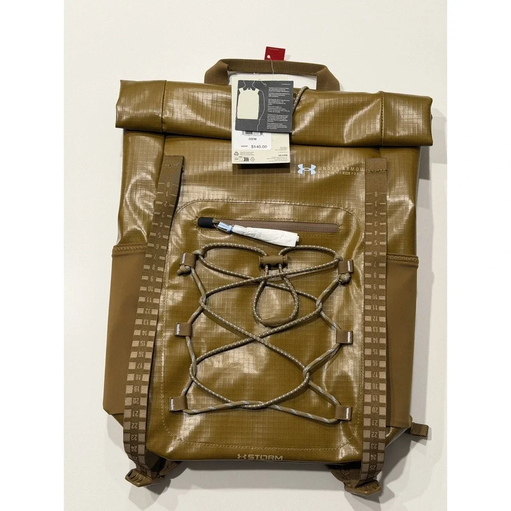 Under Armour UA Summit Backpack 26.5L Tan Water-Repellent 1376462 NWT